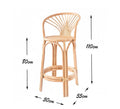 Vintage Bar Chair Cafe Restaurant Rattan