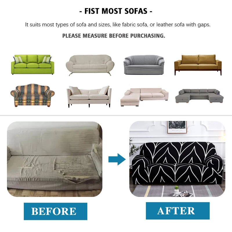 Elastic Sofa Slipcovers Modern Sofa Cover for Living Room Sectional Corner L-Shape Chair Protector Couch Cover 1/2/3/4 Seater